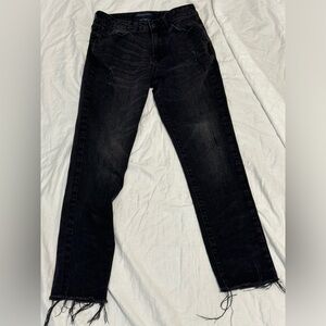 Aeropostale Skinny Tapered Black Jeans with Frayed cuffs Mens 28x30